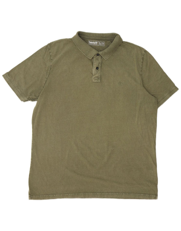 Timberland Mens Regular Fit Polo Shirt XL Khaki Cotton