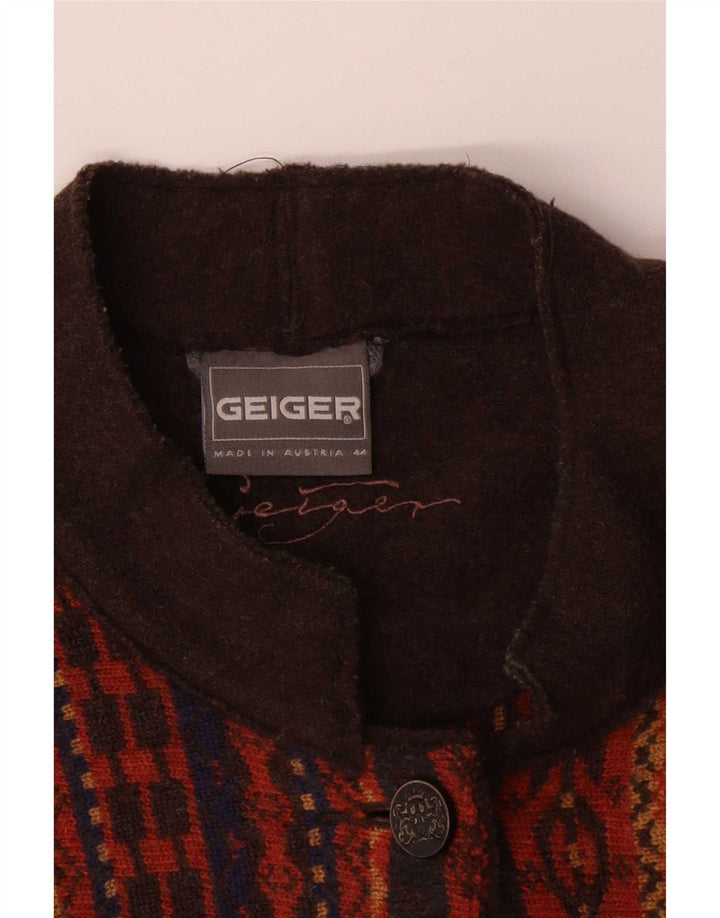 Geiger Womens 5 Button Blazer Jacket UK 14 Medium Multicoloured Geometric