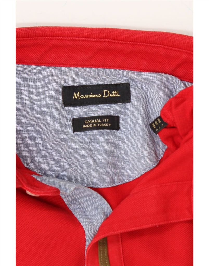 MASSIMO DUTTI Mens Casual Fit Polo Shirt Large Red Vintage Massimo Dutti and Second-Hand Massimo Dutti from Messina Hembry 
