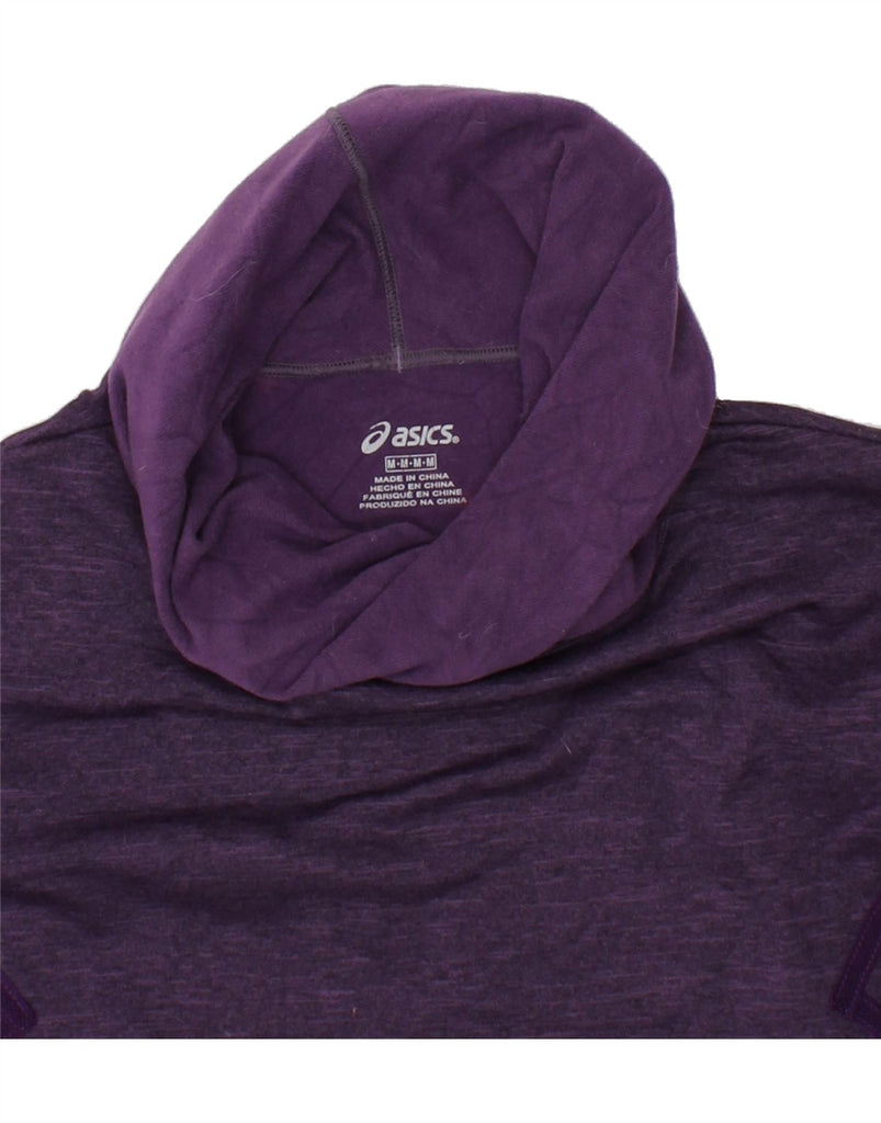 ASICS Womens Loose Fit Roll Neck Sweatshirt Jumper UK 14 Medium Purple | Vintage Asics | Thrift | Second-Hand Asics | Used Clothing | Messina Hembry 