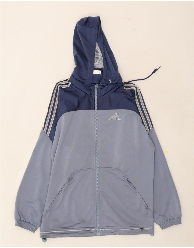 ADIDAS Mens Graphic Tracksuit Top Jacket UK 32/34 XS Blue Colourblock Vintage Adidas and Second-Hand Adidas from Messina Hembry 