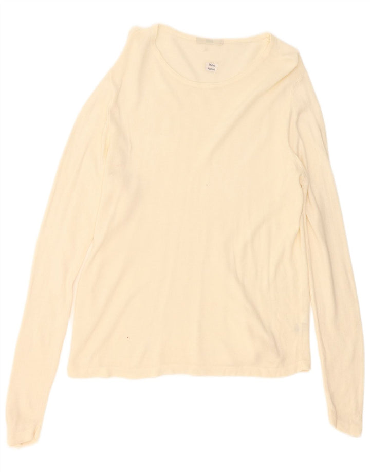 Marks & Spencer Womens Top Long Sleeve UK 16 Large Beige Acrylic