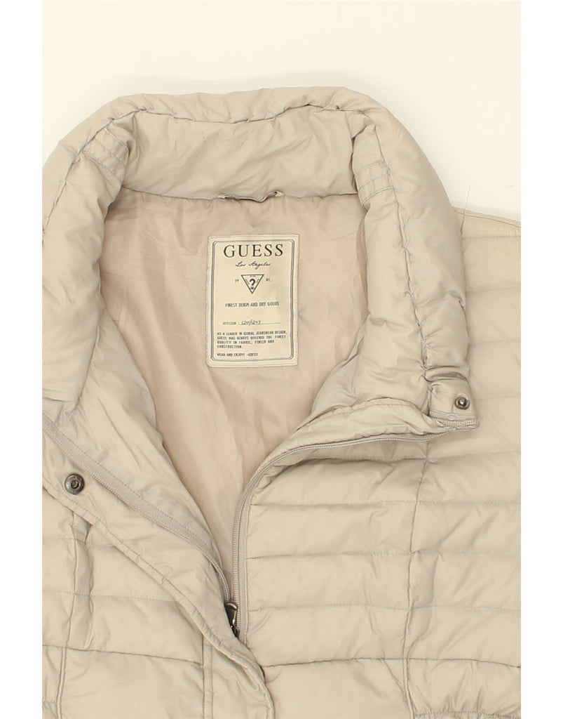 GUESS Womens Padded Coat UK 16 Large Beige Polyester | Vintage Guess | Thrift | Second-Hand Guess | Used Clothing | Messina Hembry 