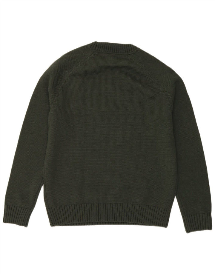 Joules Mens Graphic Crew Neck Jumper Sweater Medium Green Acrylic