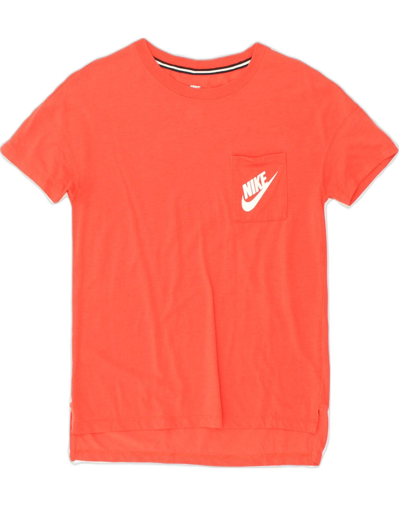 NIKE Womens T-Shirt Top UK 6 XS Red Modal | Vintage Nike | Thrift | Second-Hand Nike | Used Clothing | Messina Hembry 