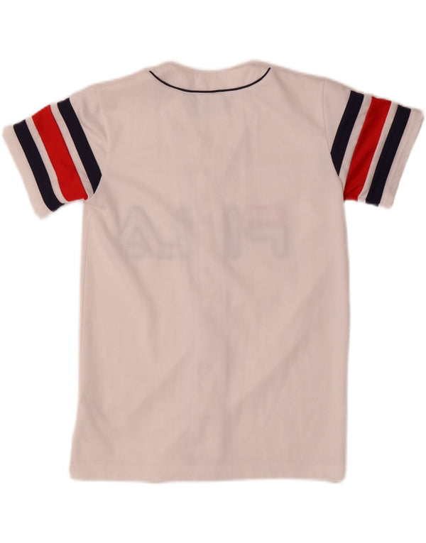 Fila Mens Graphic Jersey Top 2XS White Colourblock Polyester