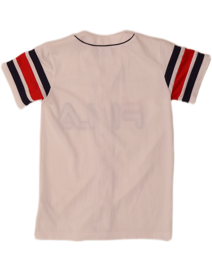 Fila Mens Graphic Jersey Top 2XS White Colourblock Polyester