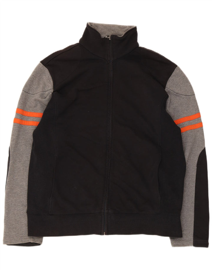 Hugo Boss Mens Tracksuit Top Jacket 2XL Black Colourblock Cotton