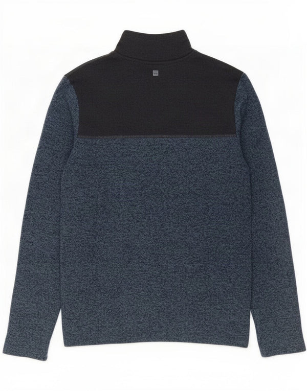 Mountain Warehouse Mens Zip Neck Sweatshirt Jumper XS Navy Blue Colourblock