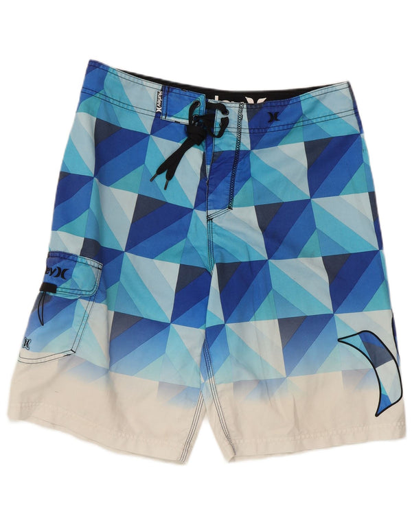 Hurley Mens Graphic Swimming Shorts Medium Blue Geometric
