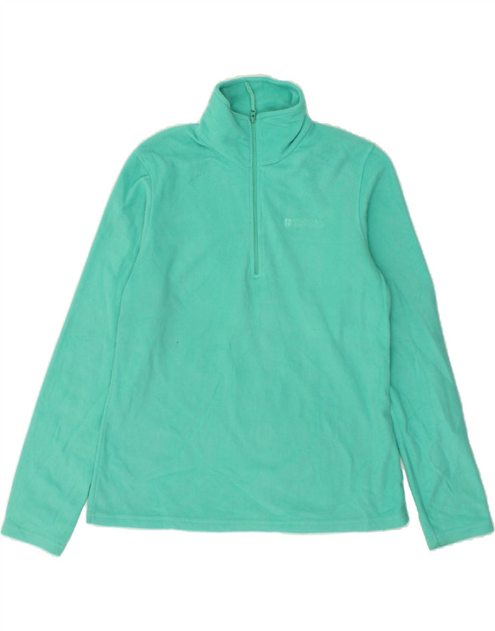 MOUNTAIN WAREHOUSE Womens Zip Neck Fleece Jumper UK 12 Medium Green Vintage Mountain Warehouse and Second-Hand Mountain Warehouse from Messina Hembry 