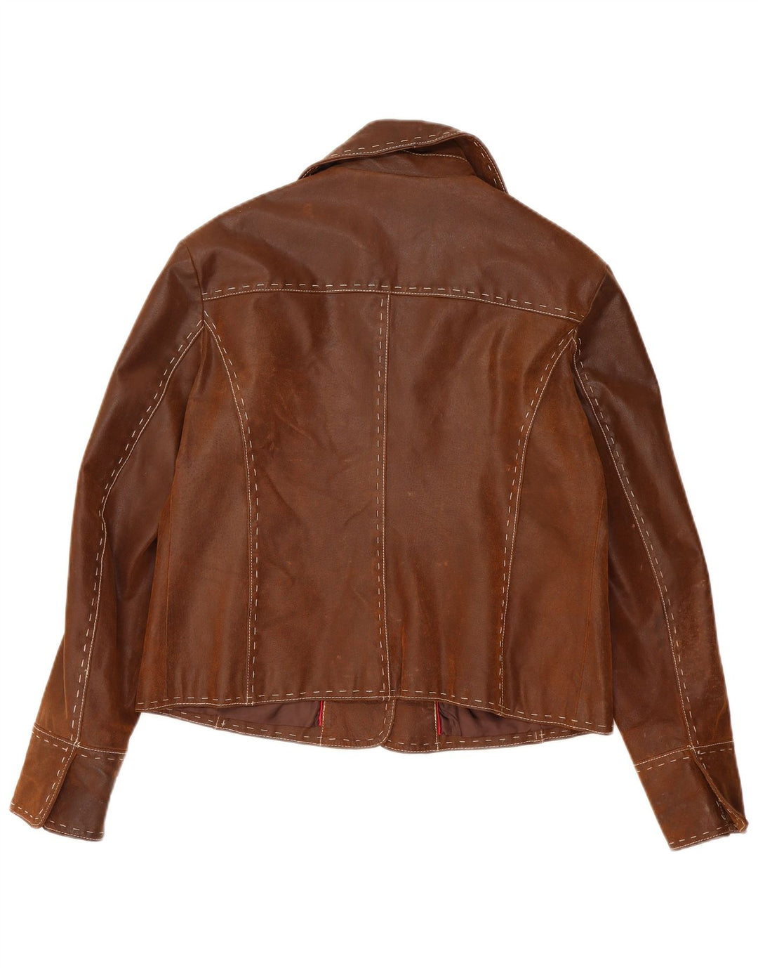 Vintage Womens Leather Jacket IT 46 Large Brown Leather