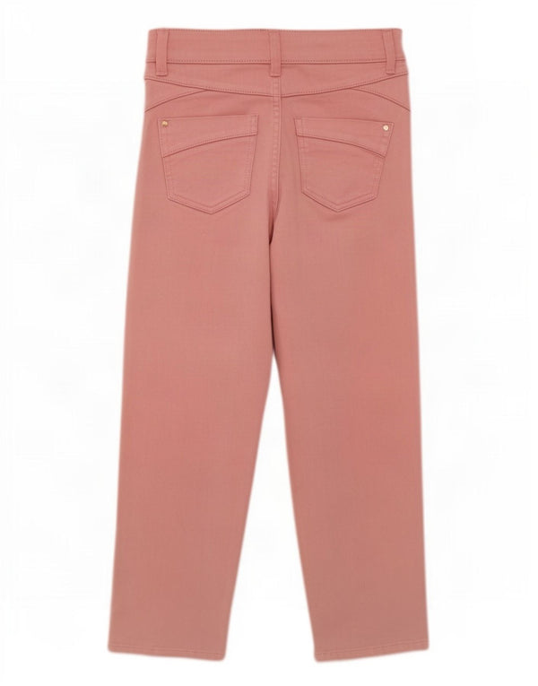 Marks & Spencer Womens Crop Straight Jeans UK 10 Small W26 L23 Pink Cotton