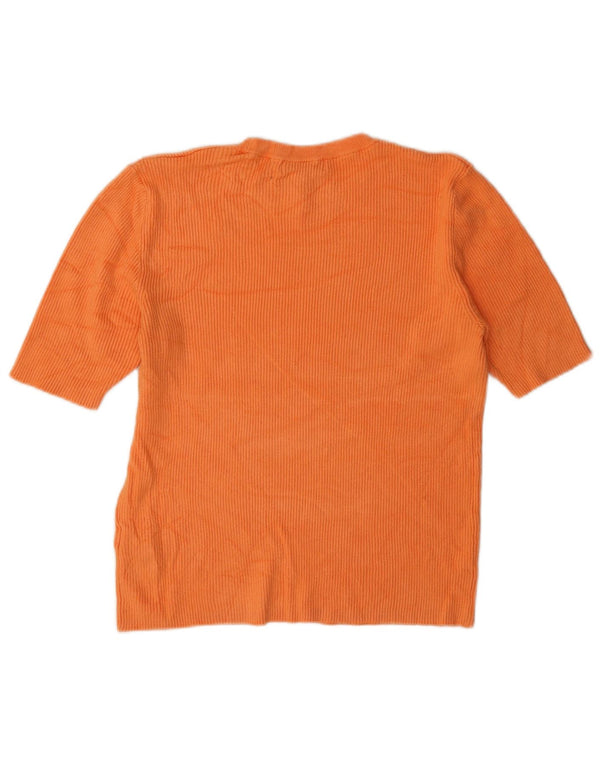 Marks & Spencer Womens T-Shirt Top UK 14 Large Orange Viscose