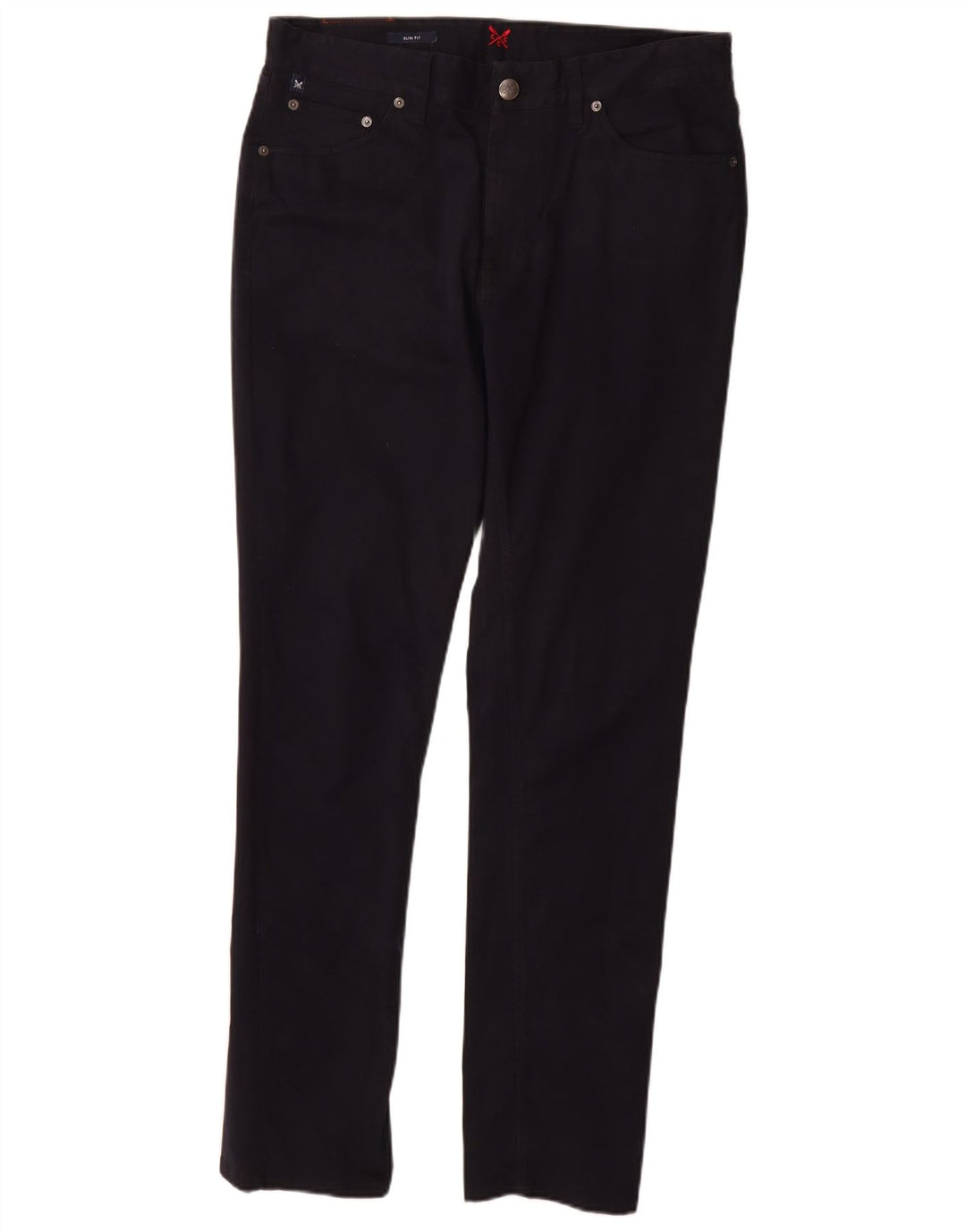 CREW CLOTHING Womens Slim Fit Casual Trousers W34 L31 Navy Blue Cotton