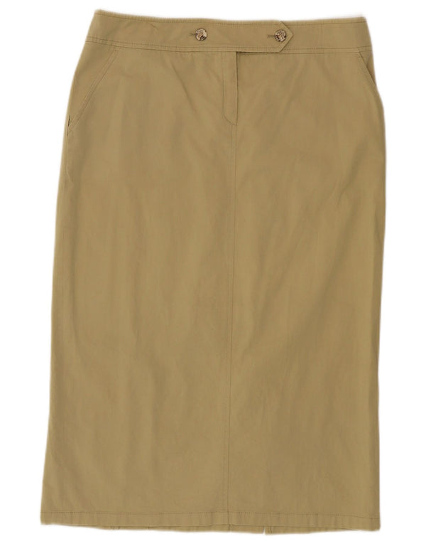 Luisa Spagnoli Womens Straight Skirt IT 46 Large W32  Green Cotton