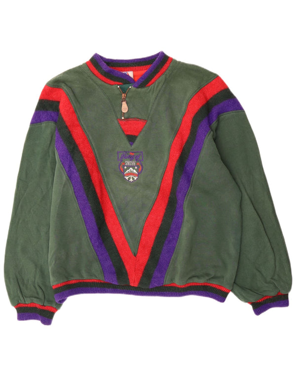 By American Mens Sweatshirt Jumper 2XL Green Colourblock Cotton
