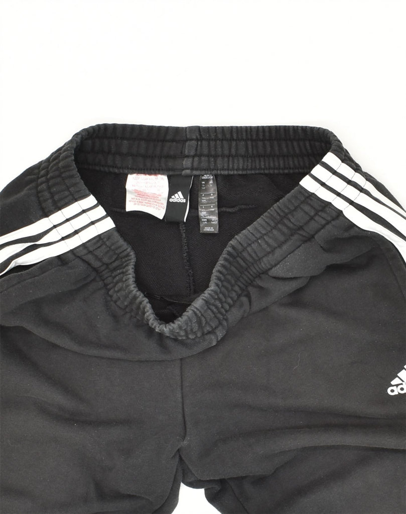 ADIDAS Girls Tracksuit Trousers 13-14 Years Black Cotton | Vintage Adidas | Thrift | Second-Hand Adidas | Used Clothing | Messina Hembry 