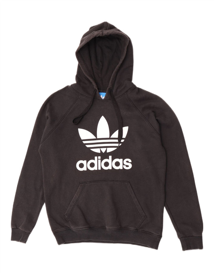 Adidas Mens Graphic Hoodie Jumper Medium Black Cotton