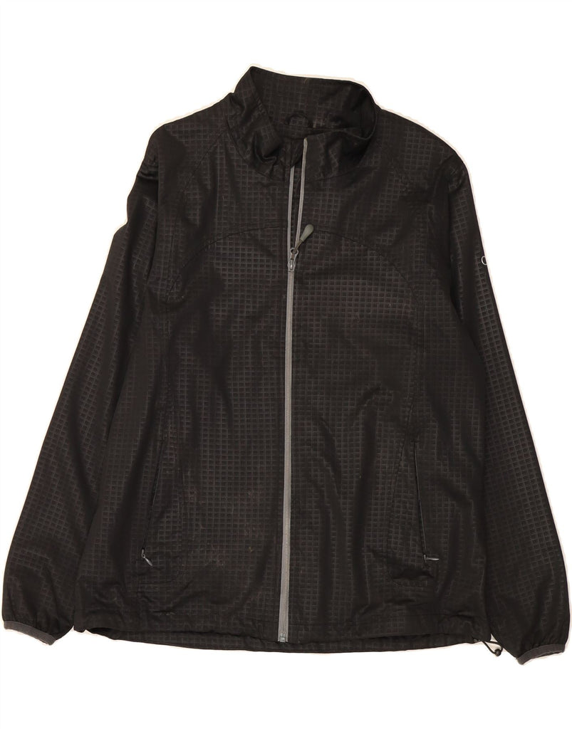 CALVIN KLEIN Mens Golf Rain Jacket UK 42 XL Black Check Polyester Vintage Calvin Klein and Second-Hand Calvin Klein from Messina Hembry 