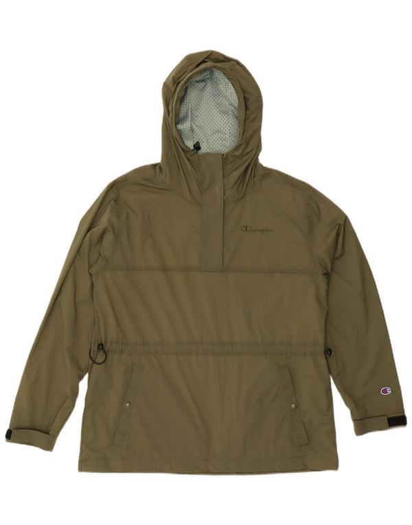 Champion Womens Oversized Hooded Rain Jacket UK 10 Small Khaki