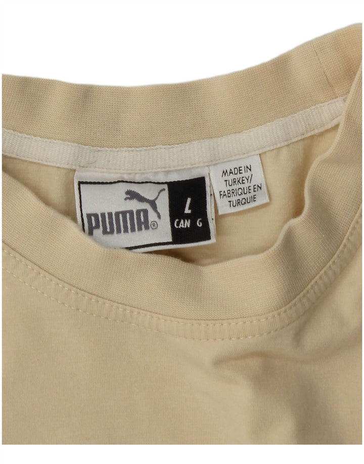 Puma Mens Graphic T-Shirt Top Large Beige