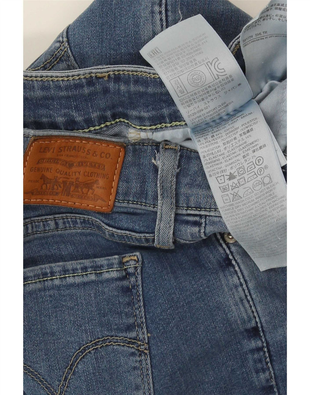 Levi's Womens 712 Slim Jeans W28 L32 Blue Cotton