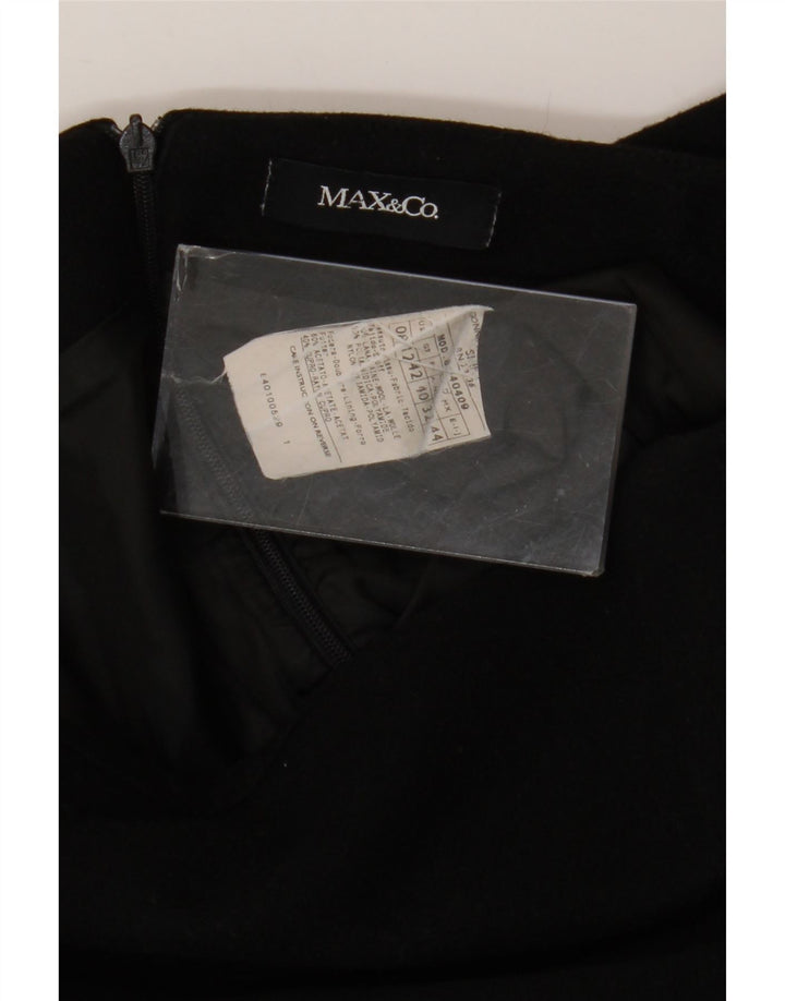 Max & Co. Womens A-Line Skirt UK 12 Medium W32  Black Wool