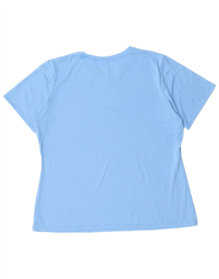 UNDER ARMOUR Womens Heat Gear T-Shirt Top UK 18 XL Blue Polyester