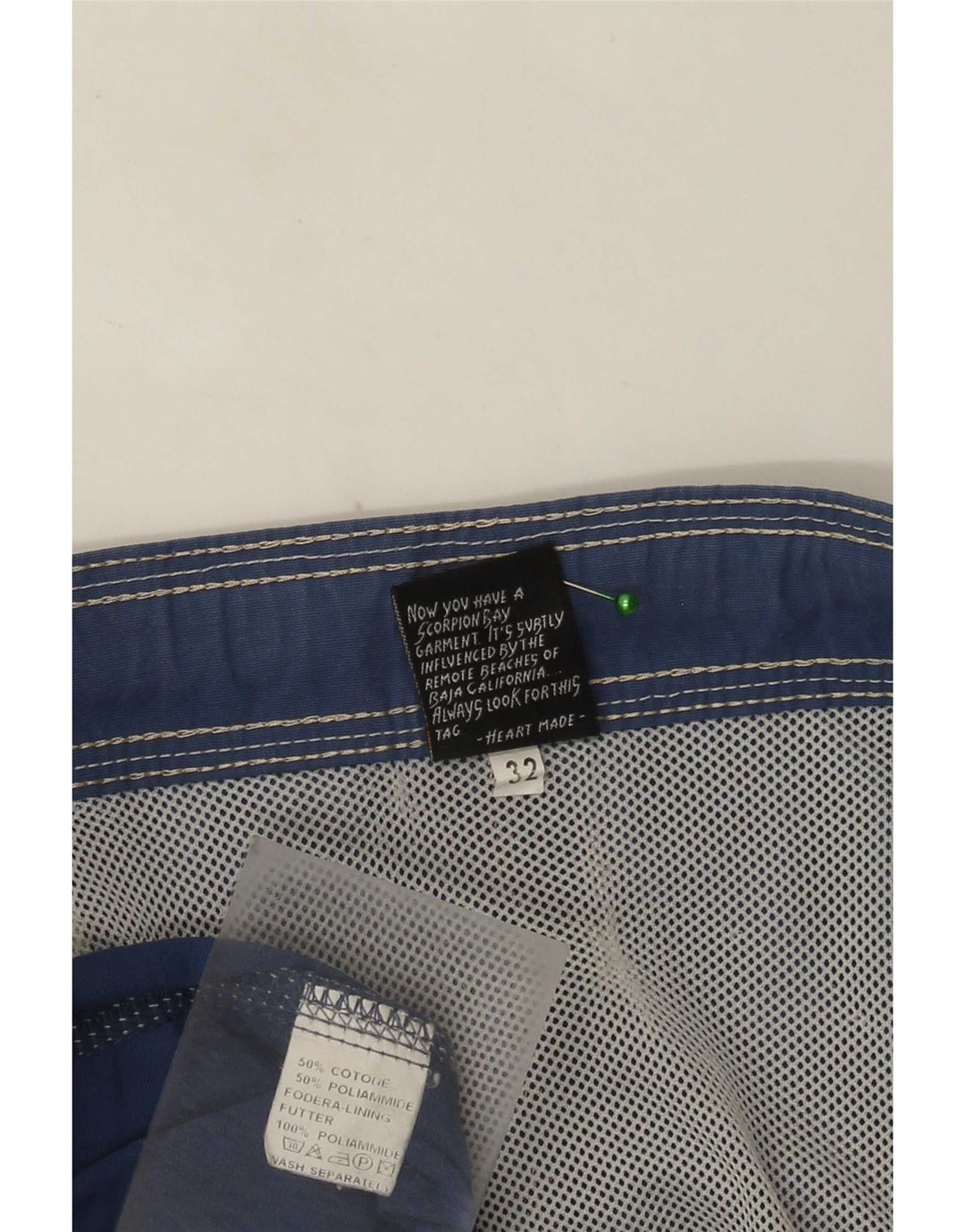Scorpion Bay Mens Swimming Shorts Medium Blue Cotton