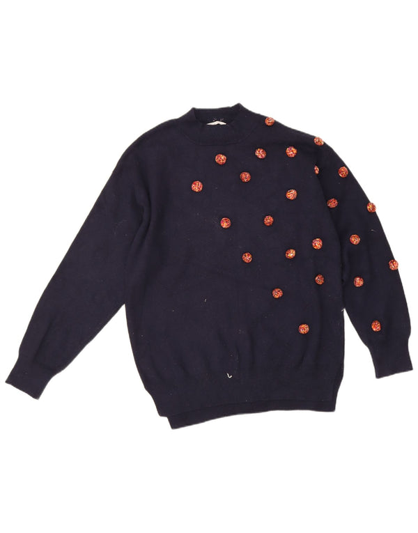 Zara Girls Turtle Neck Jumper Sweater 13-14 Years Navy Blue