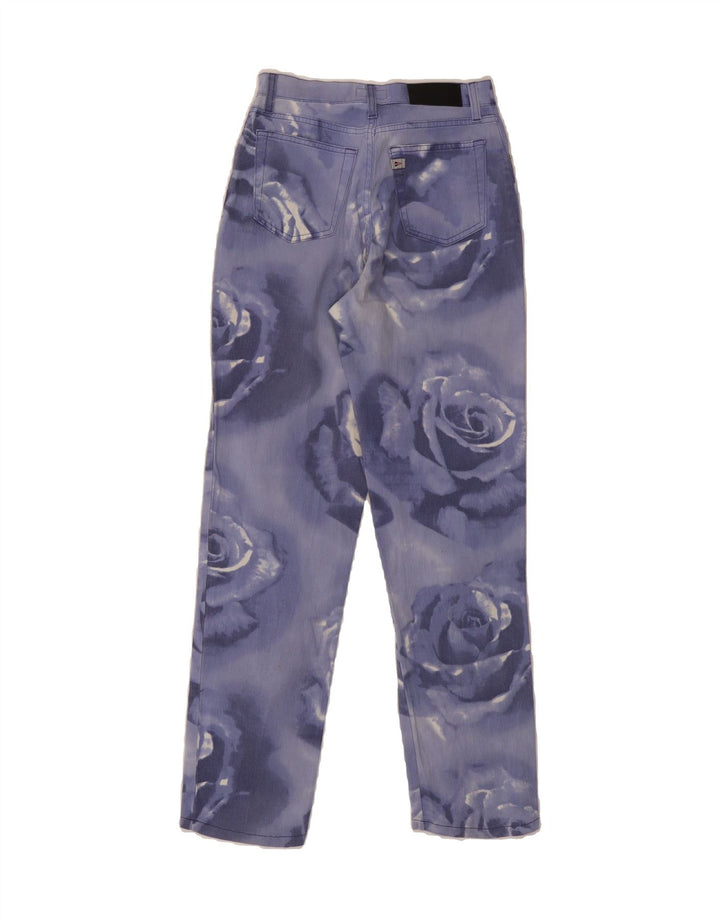 OUTRAGE Womens Slim Jeans W29 L30 Blue Floral Cotton Vintage Outrage and Second-Hand Outrage from Messina Hembry 