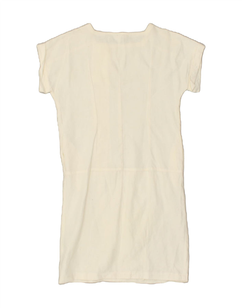 MARELLA Womens Shift Dress UK 10 Small White Linen | Vintage Marella | Thrift | Second-Hand Marella | Used Clothing | Messina Hembry 