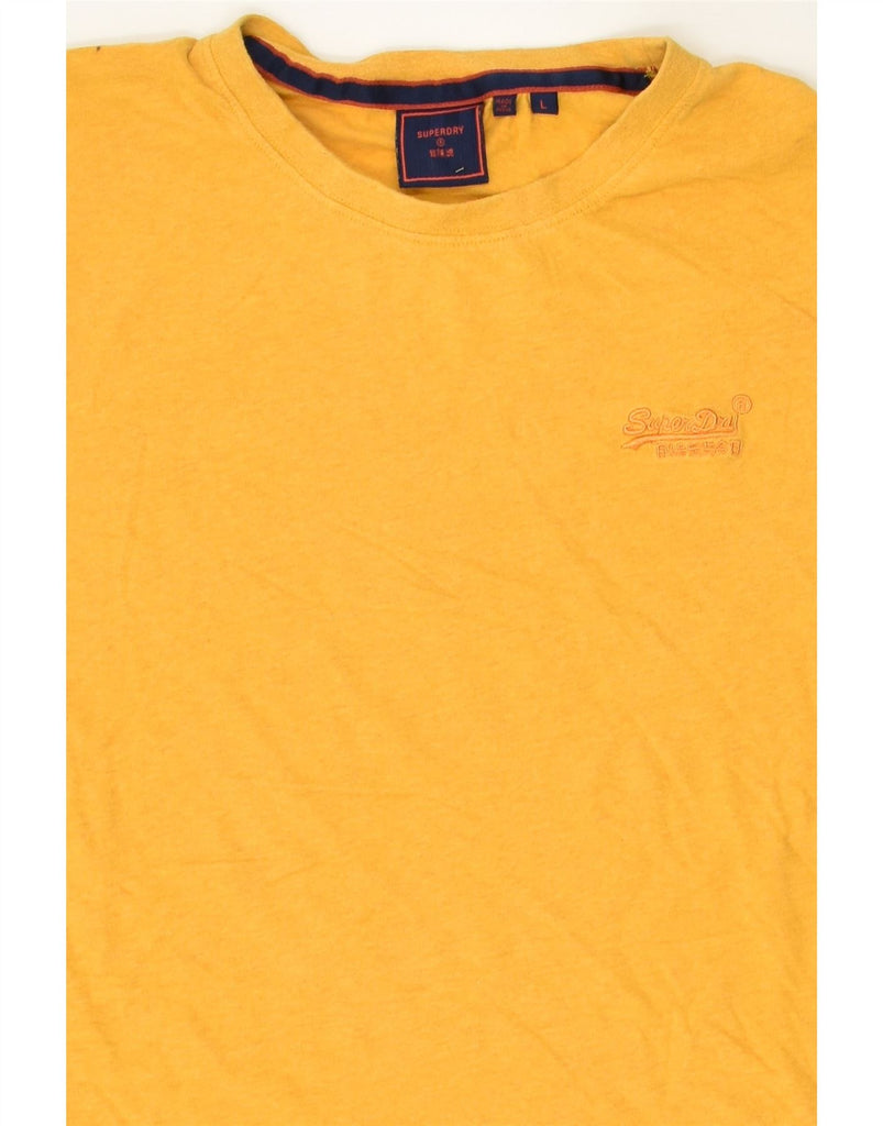 SUPERDRY Mens T-Shirt Top Large Yellow Cotton | Vintage Superdry | Thrift | Second-Hand Superdry | Used Clothing | Messina Hembry 