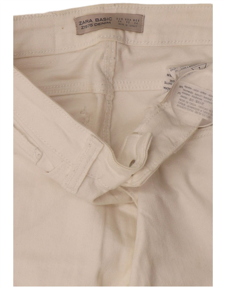 Zara Womens Slim Jeans EU 34 2XS W24 L27 White Cotton
