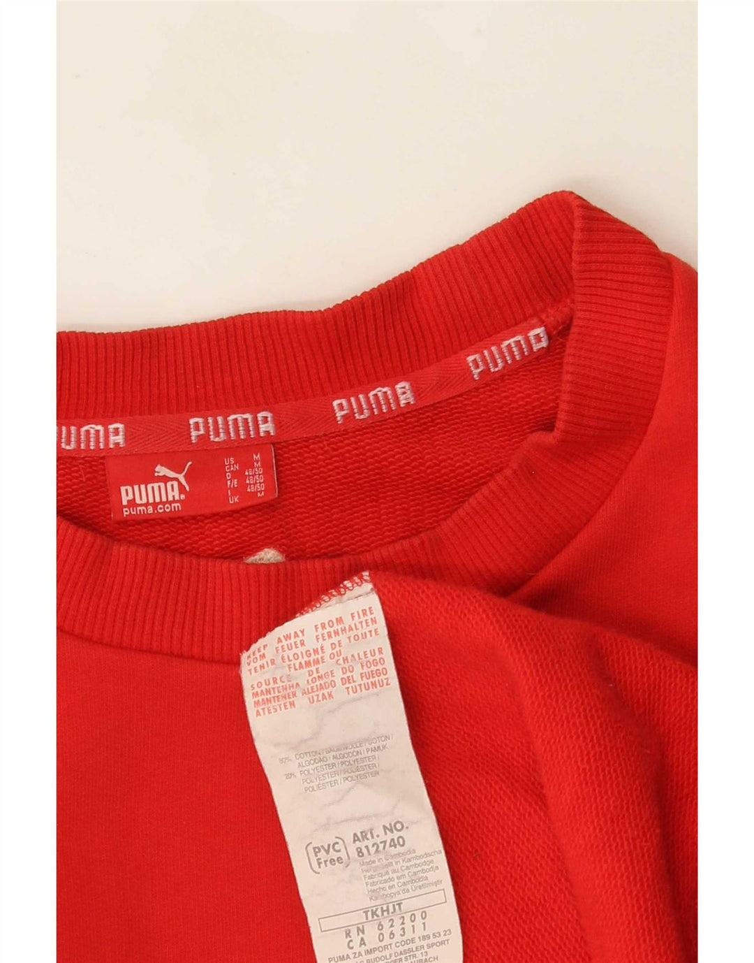 Puma Mens Graphic Sweatshirt Jumper Medium Red Cotton
