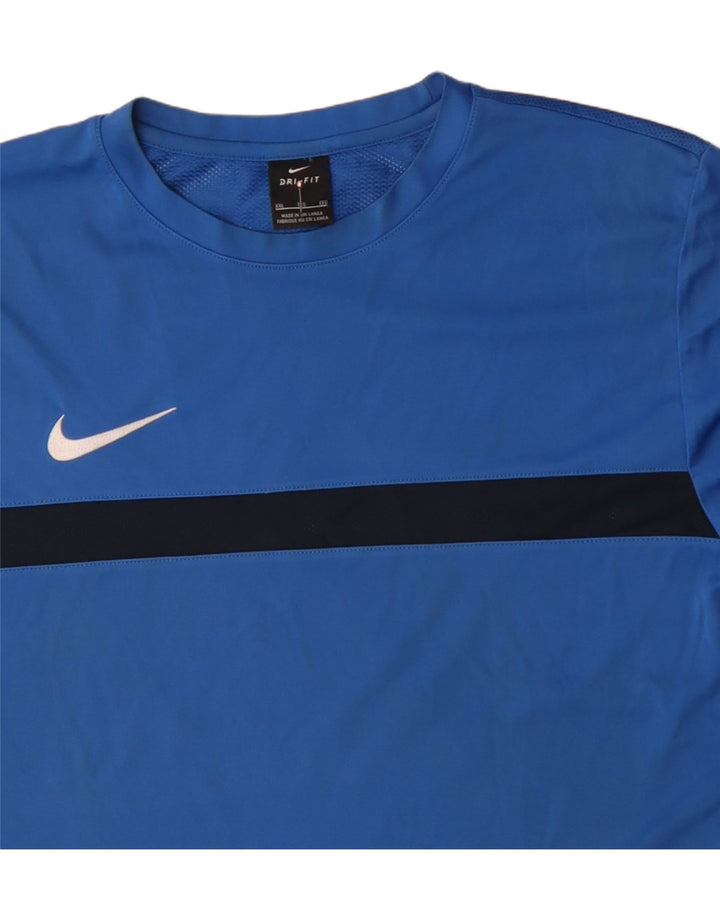 NIKE Mens Dri Fit T-Shirt Top 2XL Blue Colourblock Polyester