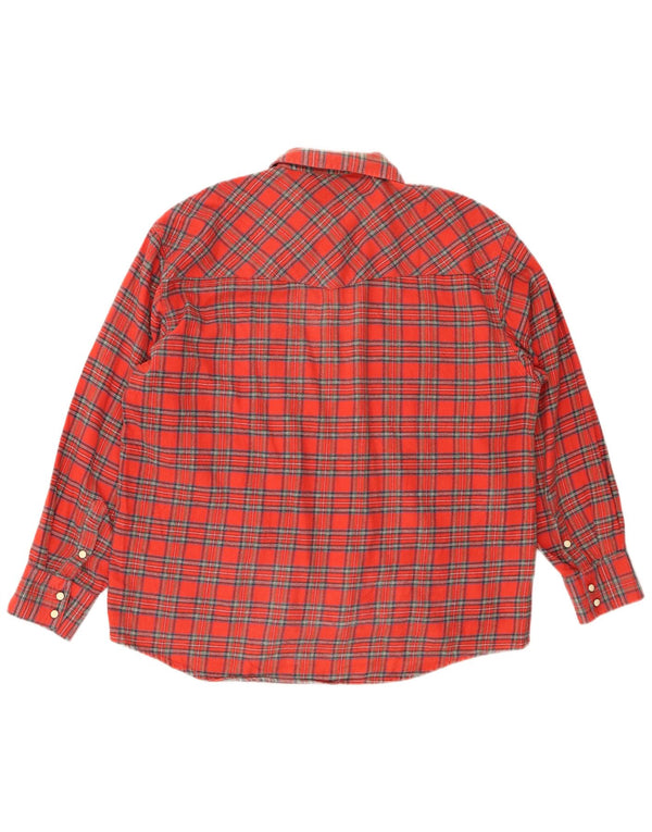 LEE Mens Flannel Shirt Large Red Check Cotton