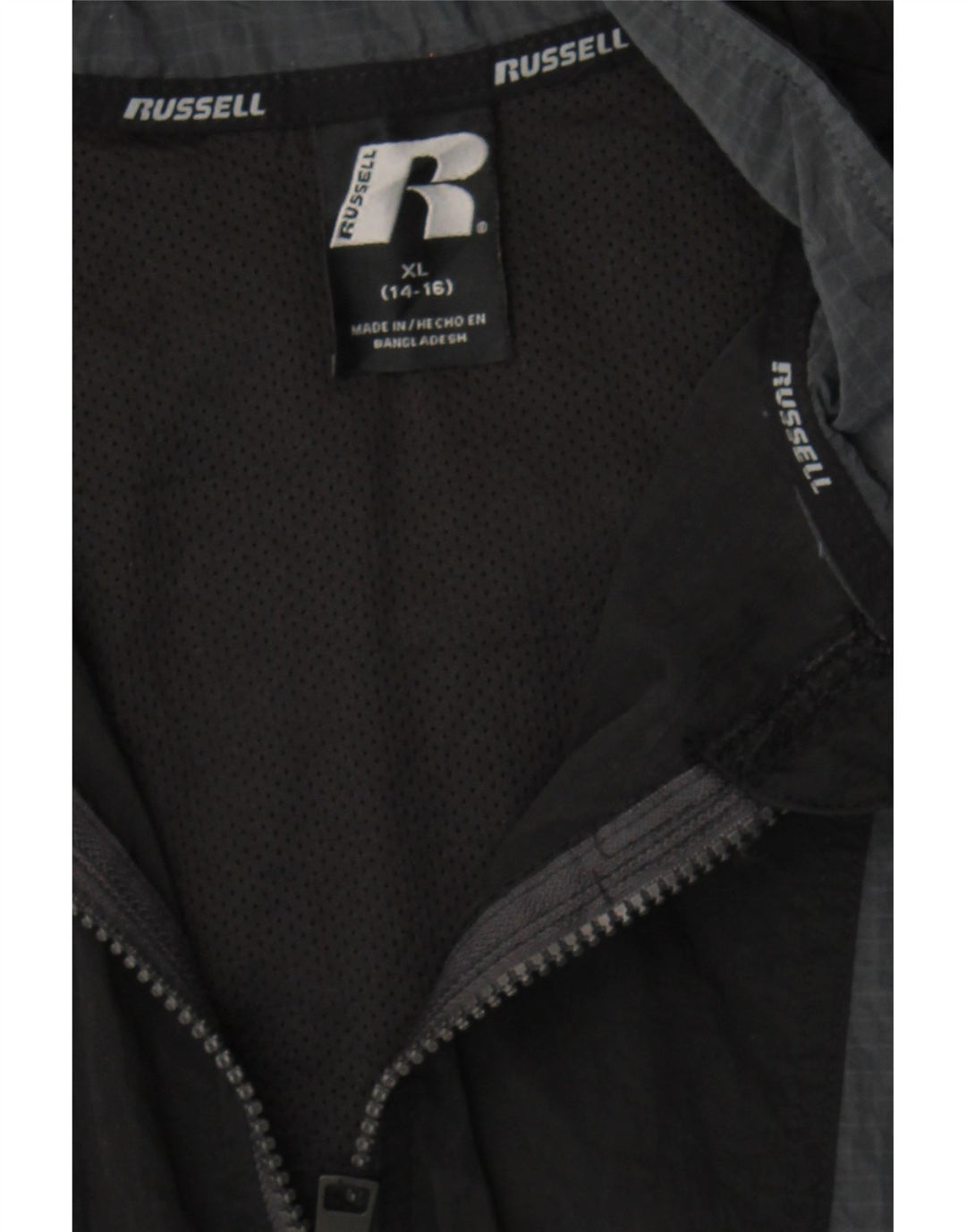 RUSSELL ATHLETIC Boys Tracksuit Top Jacket 14-15 Years XL Black Vintage Russell Athletic and Second-Hand Russell Athletic from Messina Hembry 