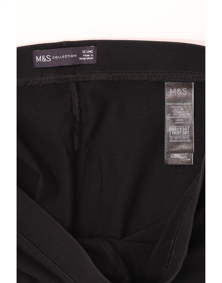 Marks & Spencer Womens Leggings UK 12 Medium Black Cotton