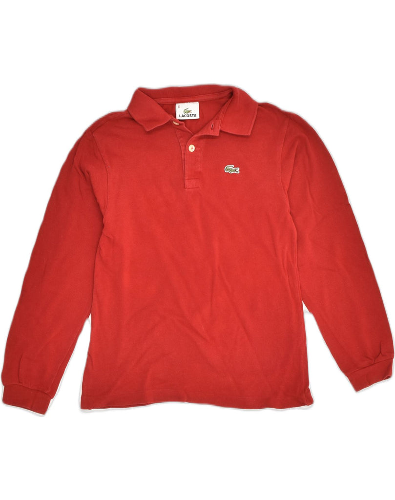 LACOSTE Boys Long Sleeve Polo Shirt 9-10 Years Red Cotton | Vintage Lacoste | Thrift | Second-Hand Lacoste | Used Clothing | Messina Hembry 
