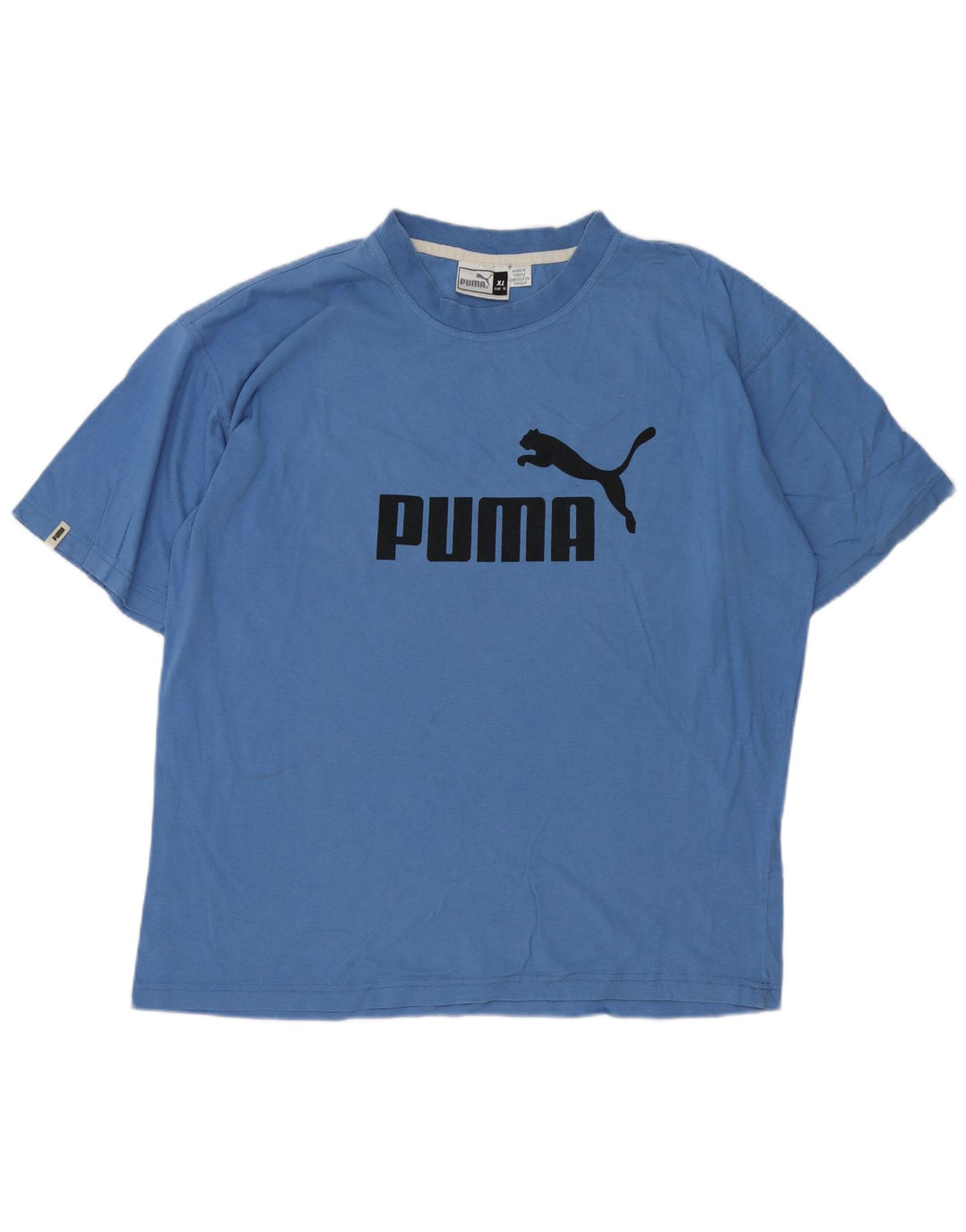Puma Mens Graphic T-Shirt Top XL Blue Cotton