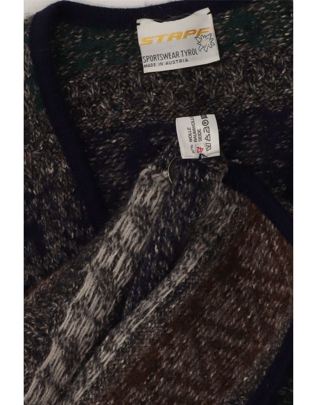 Stapf Womens Cardigan Sweater EU 42 Large Multicoloured Fair Isle