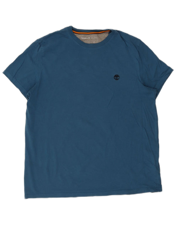 Timberland Mens Slim Fit T-Shirt Top 2XL Blue Cotton