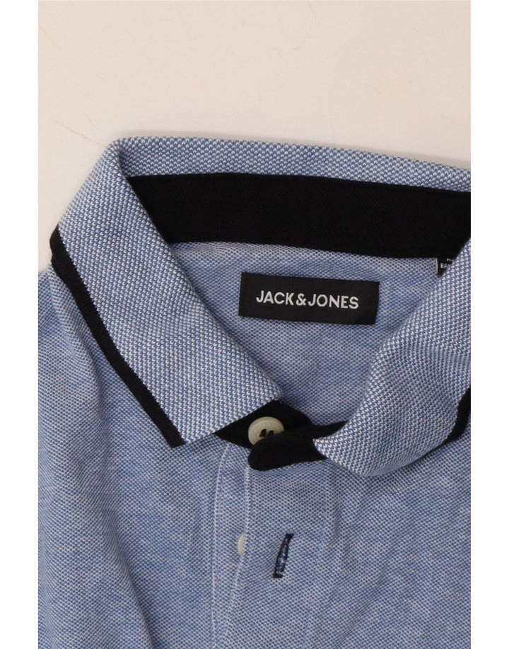 JACK & JONES Mens Polo Shirt Medium Blue Cotton Vintage Jack & Jones and Second-Hand Jack & Jones from Messina Hembry 