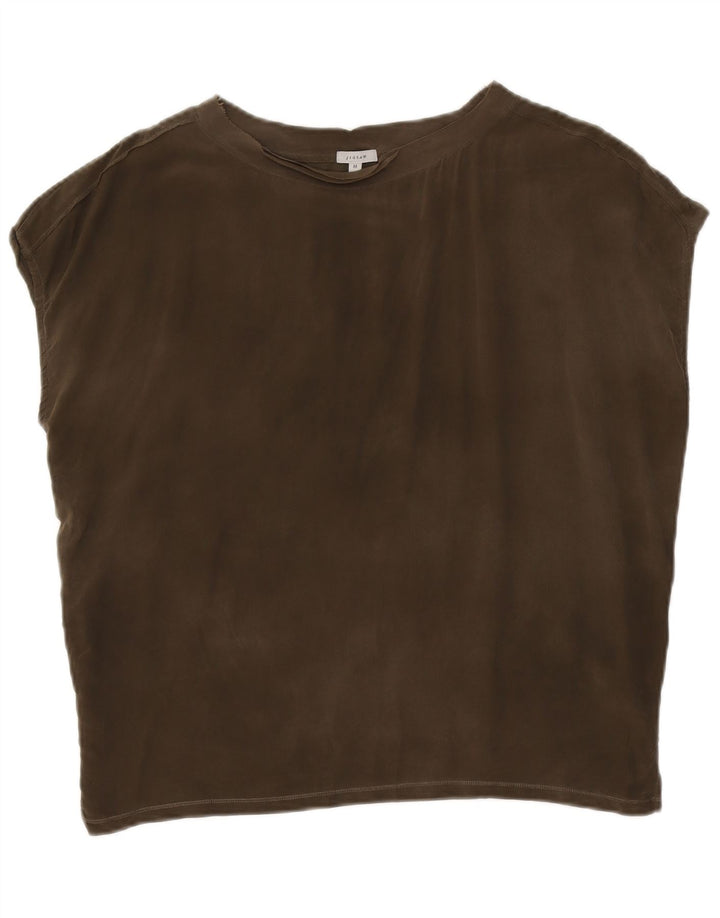 JIGSAW Womens Oversized Blouse Top UK 14 Medium Khaki Modal