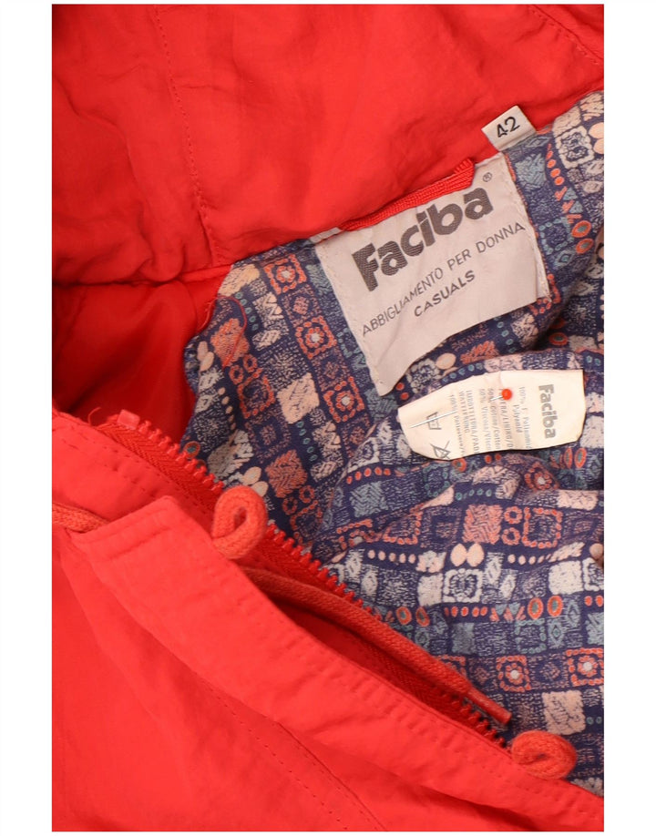Faciba Womens Hooded Oversized Padded Jacket EU 42 Large Red Polyamide