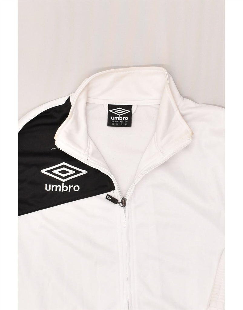 UMBRO Mens Tracksuit Top Jacket XS White Colourblock Polyester | Vintage Umbro | Thrift | Second-Hand Umbro | Used Clothing | Messina Hembry 