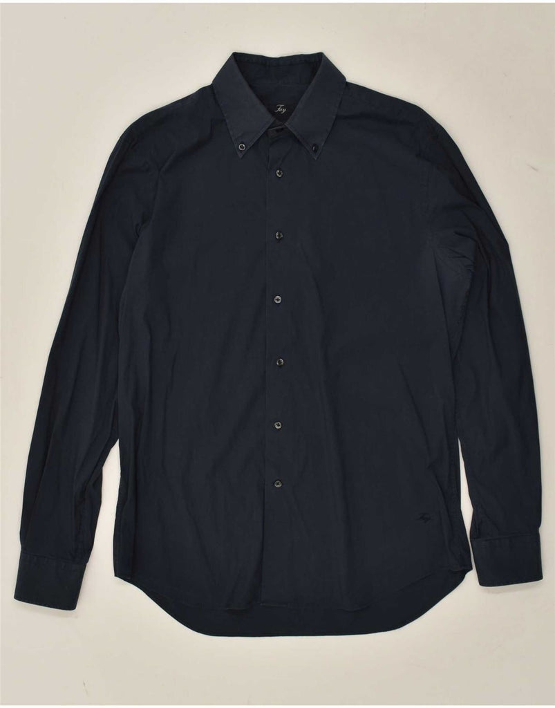 FAY Mens Shirt Size 43 17 XL Navy Blue Cotton Vintage Fay and Second-Hand Fay from Messina Hembry 