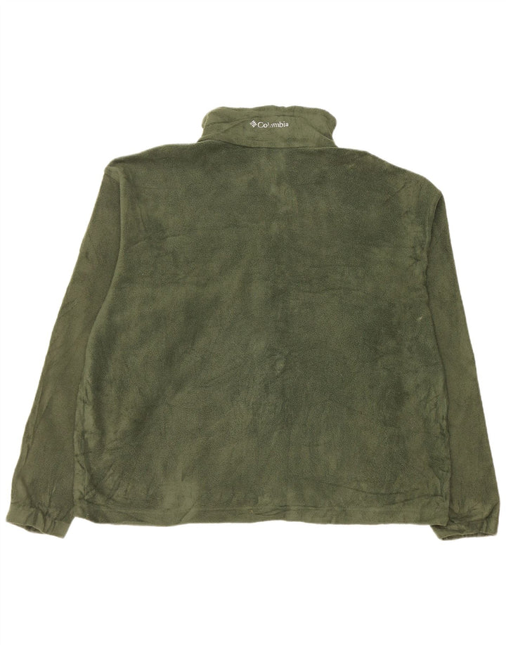 Columbia Mens Fleece Jacket UK 42 XL Khaki Polyester